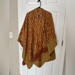 Brown and Yellow Patterned Shawl